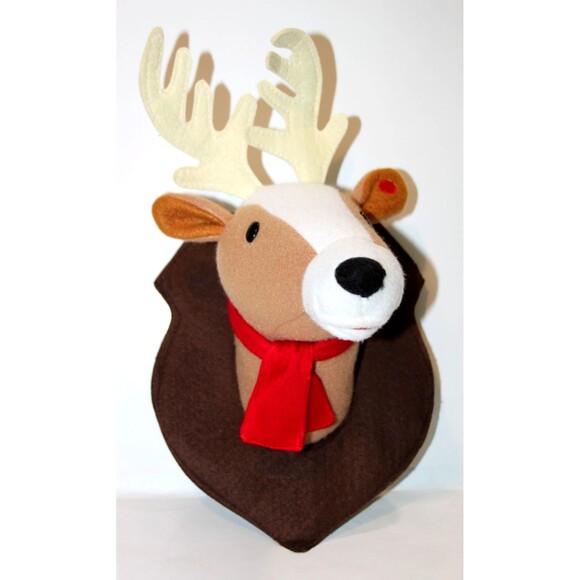 Gemmy Other - Gemmy Animated Singing Deer Head Plush 2017 Wall Mounted Holiday Trophy Decor